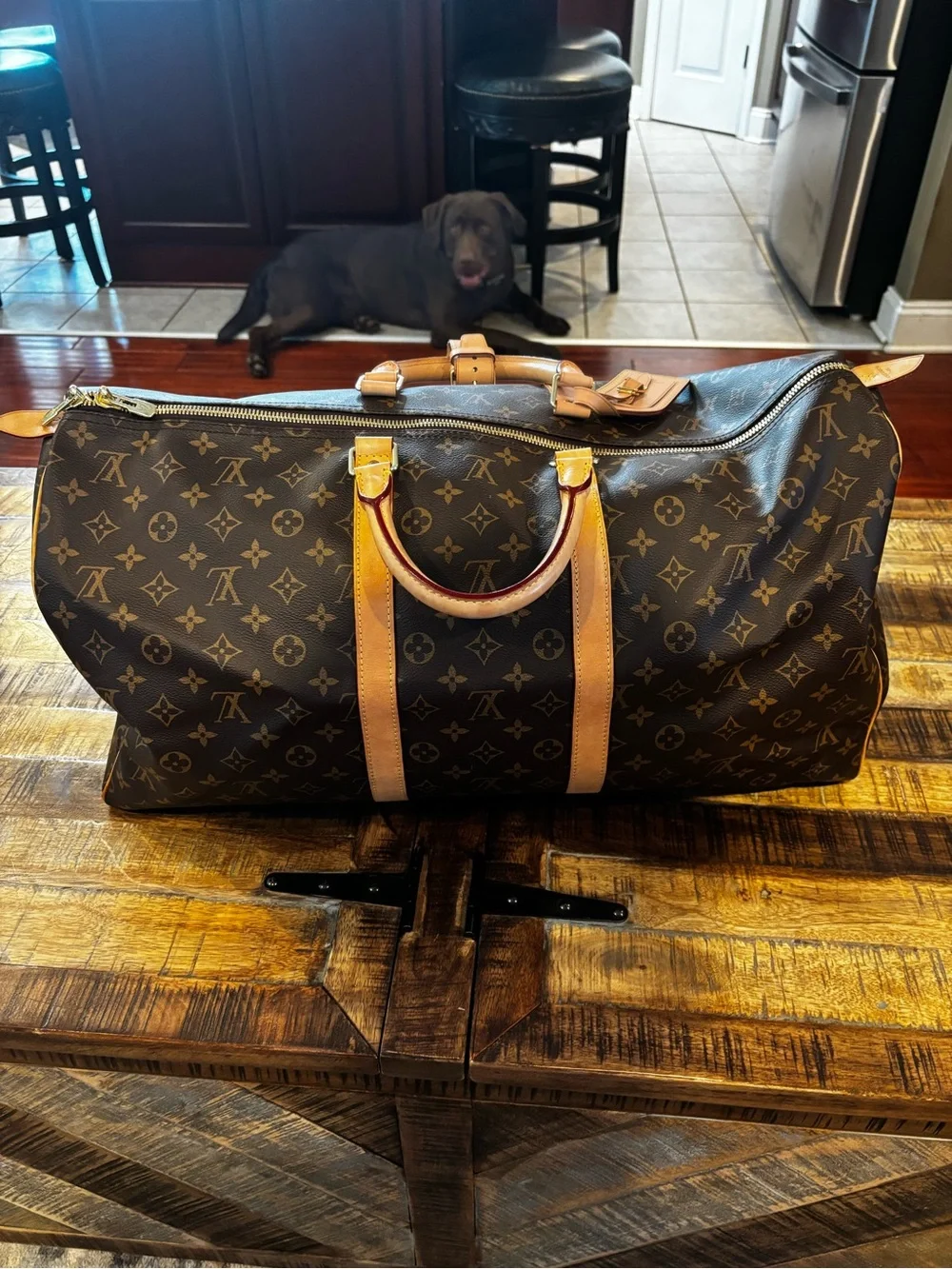 Louis Vuitton Keepall 55 duffel bag - brown